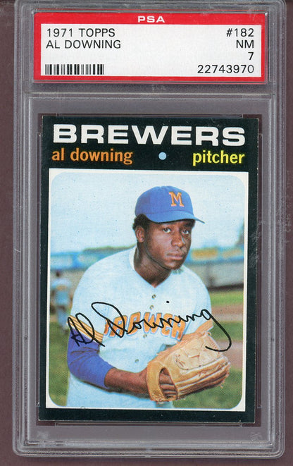 1971 Topps Baseball #182 Al Downing Brewers PSA 7 NM 563685