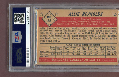 1953 Bowman Color Baseball #068 Allie Reynolds Yankees PSA 7 NM 563691