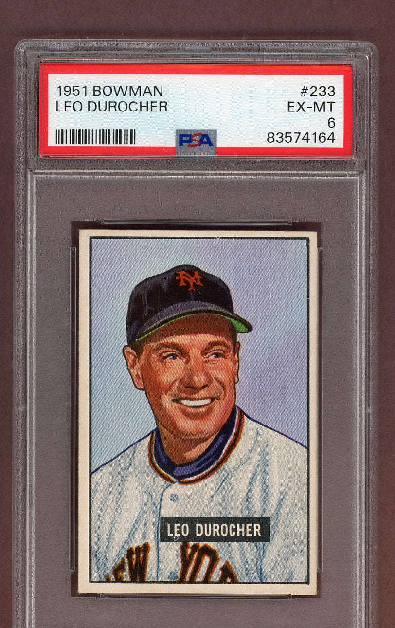 1951 Bowman Baseball #233 Leo Durocher Giants PSA 6 EX-MT 563692