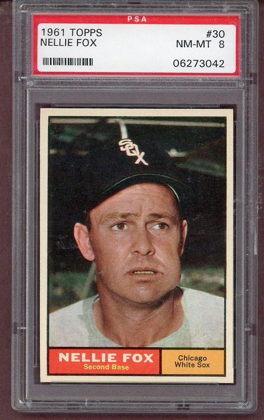 1961 Topps Baseball #030 Nellie Fox White Sox PSA 8 NM/MT 563693