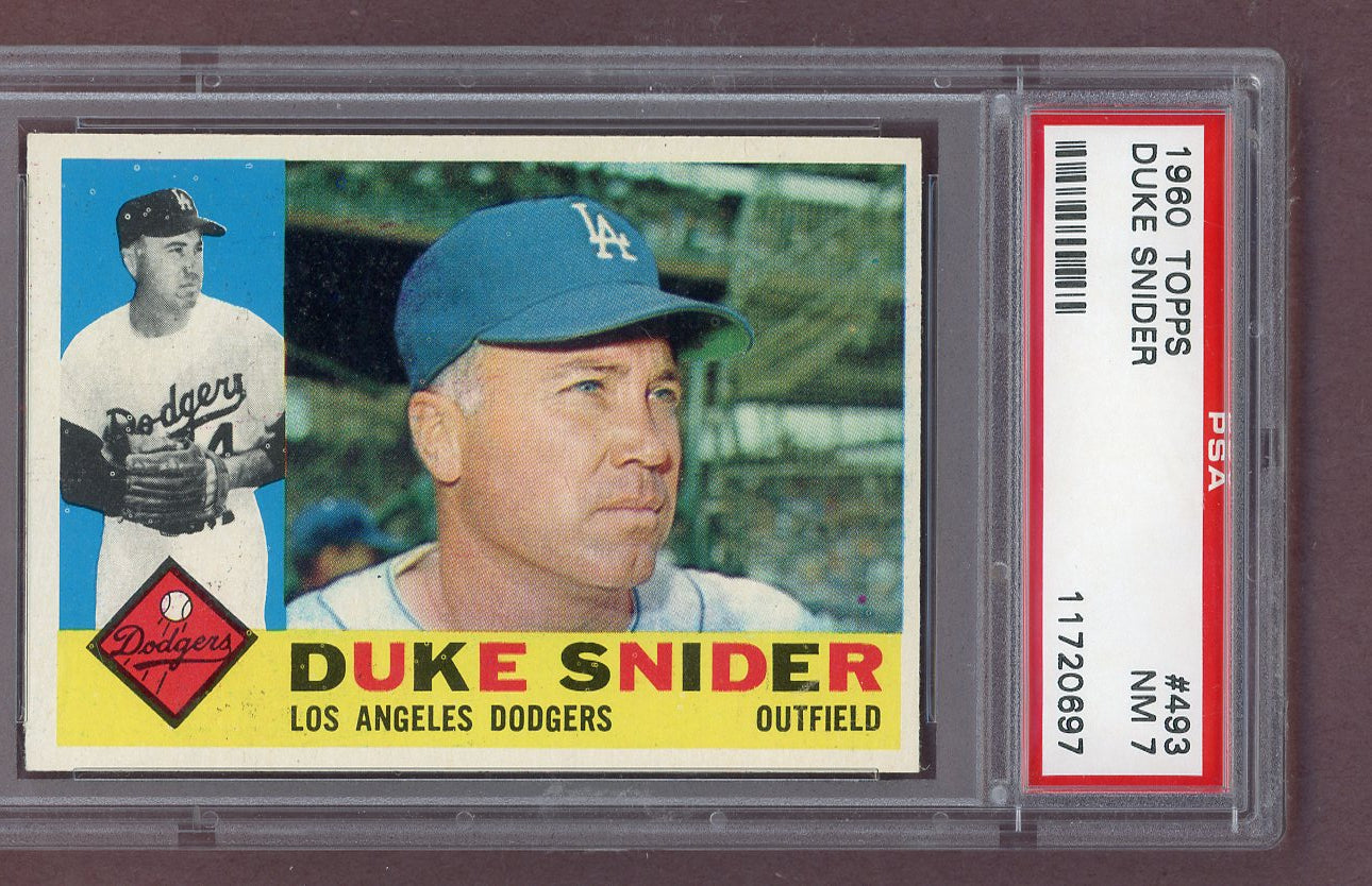 1960 Topps Baseball #493 Duke Snider Dodgers PSA 7 NM 563695