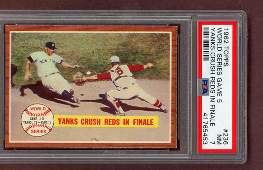 1962 Topps Baseball #236 World Series Game 5 PSA 7 NM 563703
