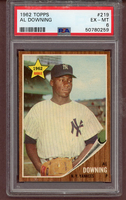 1962 Topps Baseball #219 Al Downing Yankees PSA 6 EX-MT 563706