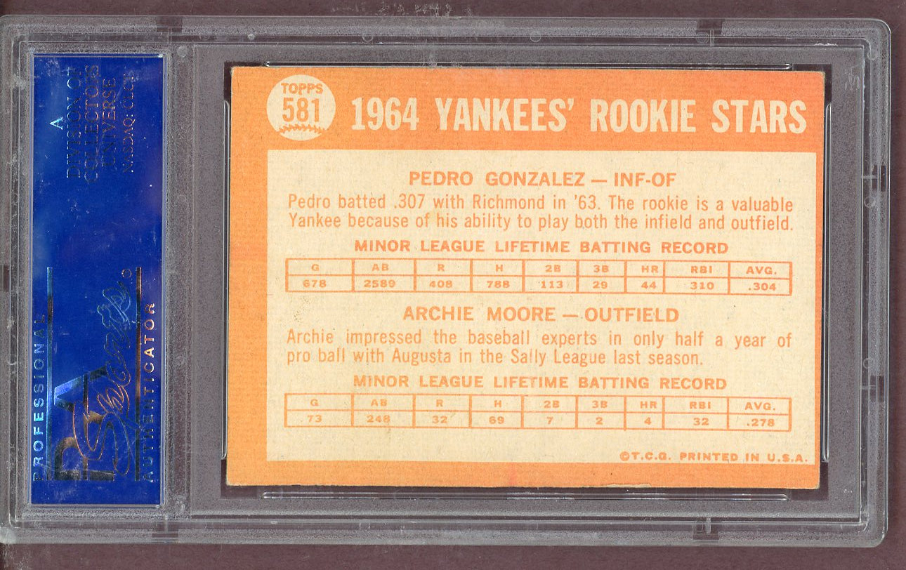 1964 Topps Baseball #581 Pedro Gonzalez Yankees PSA 6 EX-MT 563709
