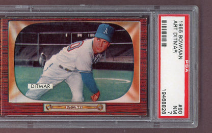 1955 Bowman Baseball #090 Art Ditmar A's PSA 7 NM 563716