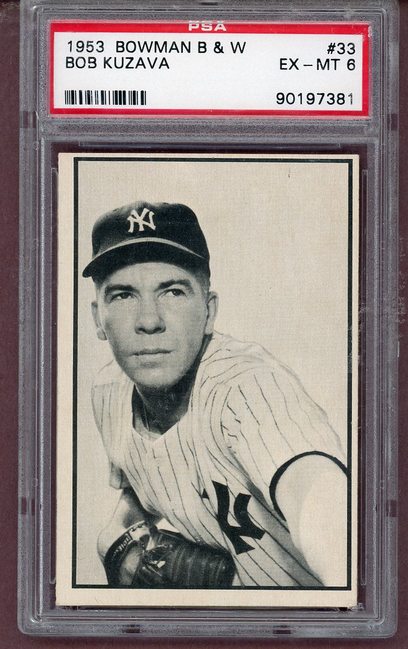 1953 Bowman B&W Baseball #033 Bob Kuzava Yankees PSA 6 EX-MT 563721