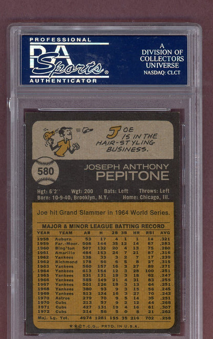 1973 Topps Baseball #580 Joe Pepitone Cubs PSA 9 MINT 563724