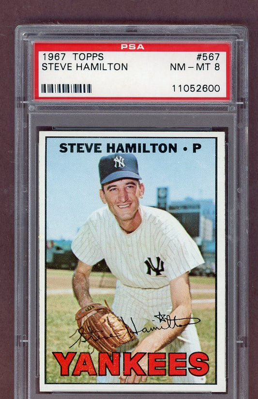 1967 Topps Baseball #567 Steve Hamilton Yankees PSA 8 NM/MT 563727