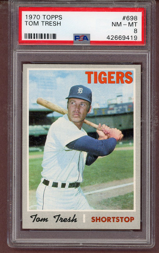 1970 Topps Baseball #698 Tom Tresh Tigers PSA 8 NM/MT 563733
