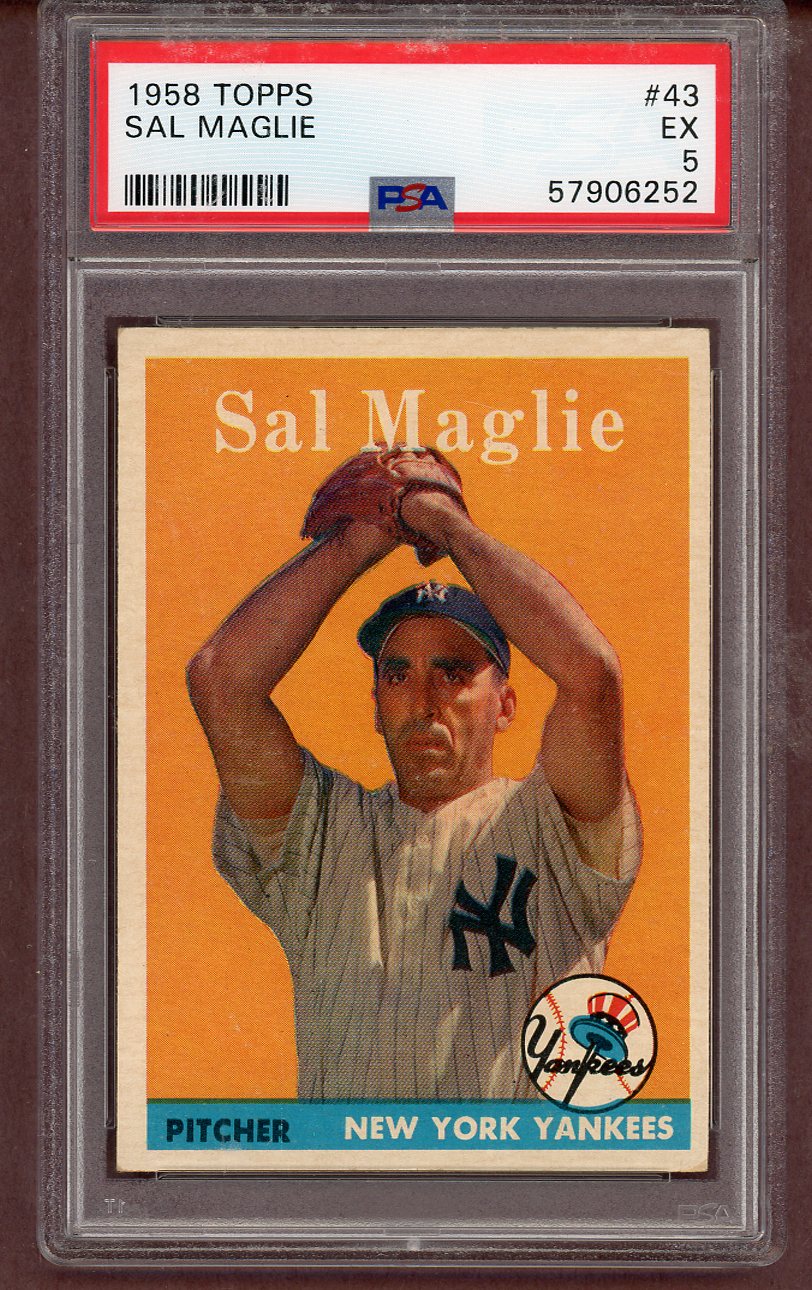 1958 Topps Baseball #043 Sal Maglie Yankees PSA 5 EX 563734