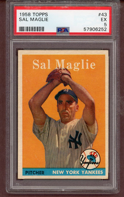 1958 Topps Baseball #043 Sal Maglie Yankees PSA 5 EX 563734
