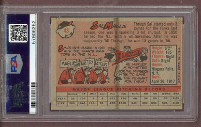 1958 Topps Baseball #043 Sal Maglie Yankees PSA 5 EX 563734