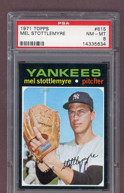 1971 Topps Baseball #615 Mel Stottlemyre Yankees PSA 8 NM/MT 563735