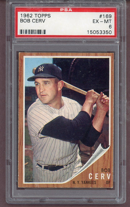 1962 Topps Baseball #169 Bob Cerv Yankees PSA 6 EX-MT 563738