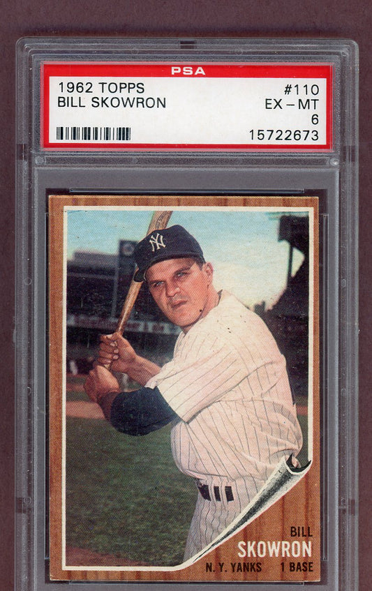 1962 Topps Baseball #110 Bill Skowron Yankees PSA 6 EX-MT  563740