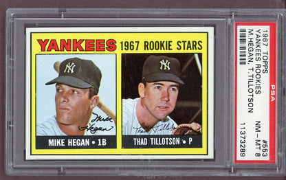 1967 Topps Baseball #553 Mike Hegan Yankees PSA 8 NM/MT 563741