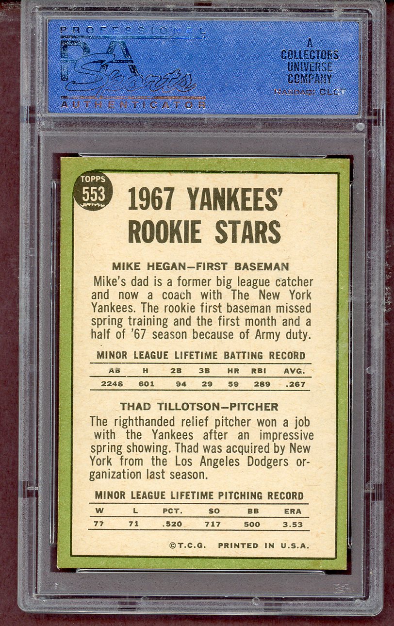 1967 Topps Baseball #553 Mike Hegan Yankees PSA 8 NM/MT 563741