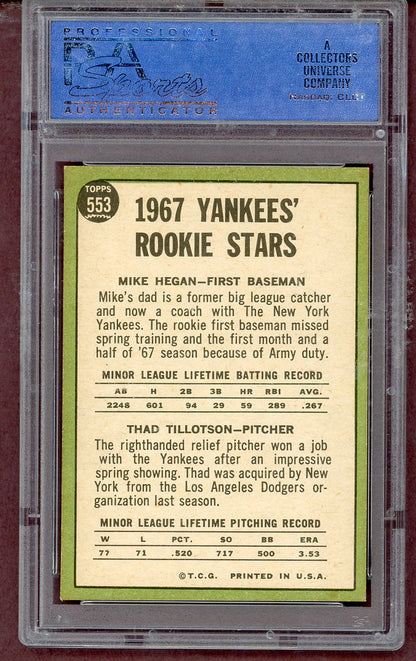 1967 Topps Baseball #553 Mike Hegan Yankees PSA 8 NM/MT 563741