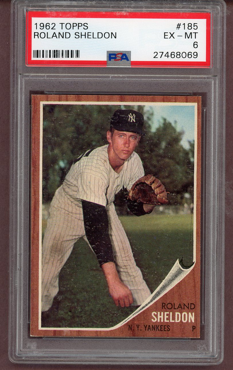 1962 Topps Baseball #185 Roland Sheldon Yankees PSA 6 EX-MT  563742