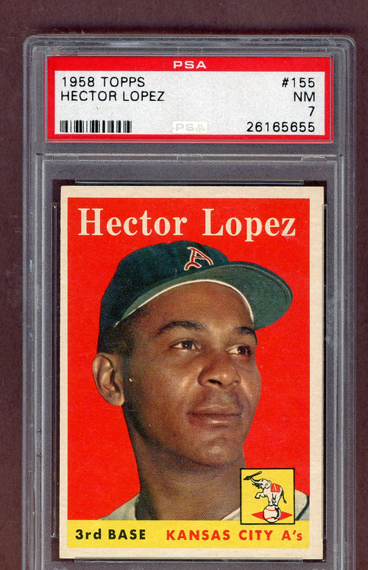 1958 Topps Baseball #155 Hector Lopez A's PSA 7 NM 563743