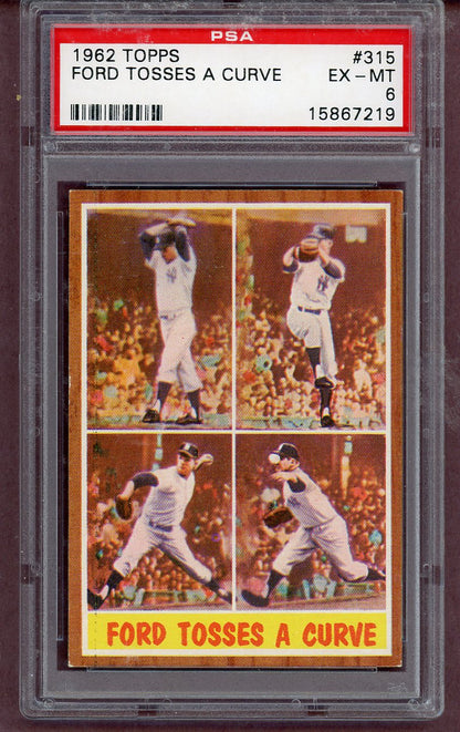 1962 Topps Baseball #315 Whitey Ford IA Yankees PSA 6 EX-MT  563746