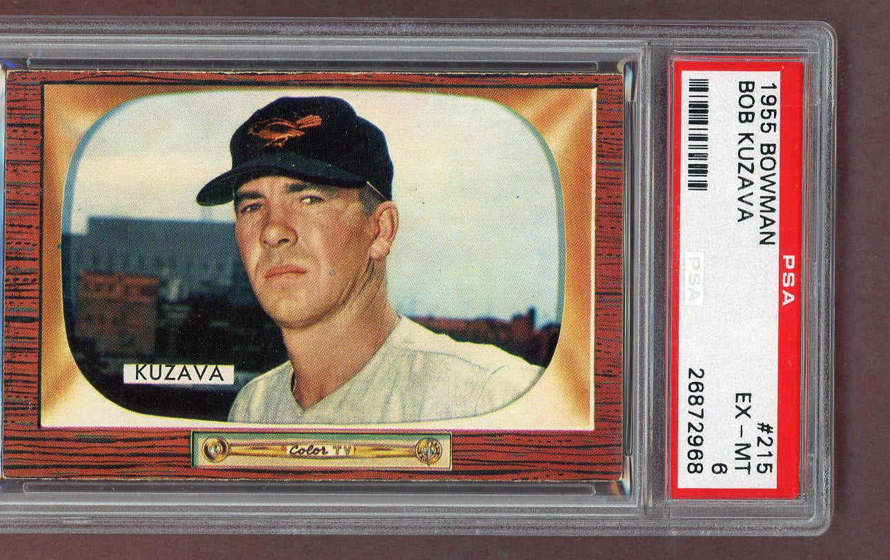 1955 Bowman Baseball #215 Bob Kuzava Orioles PSA 6 EX-MT 563748