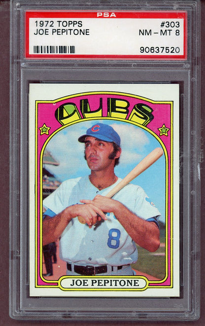 1972 Topps Baseball #303 Joe Pepitone Cubs PSA 8 NM/MT  563749