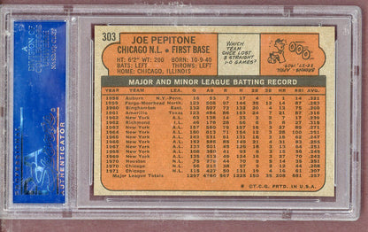 1972 Topps Baseball #303 Joe Pepitone Cubs PSA 8 NM/MT  563749