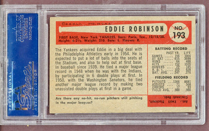 1954 Bowman Baseball #193 Eddie Robinson Yankees PSA 5 EX 563750