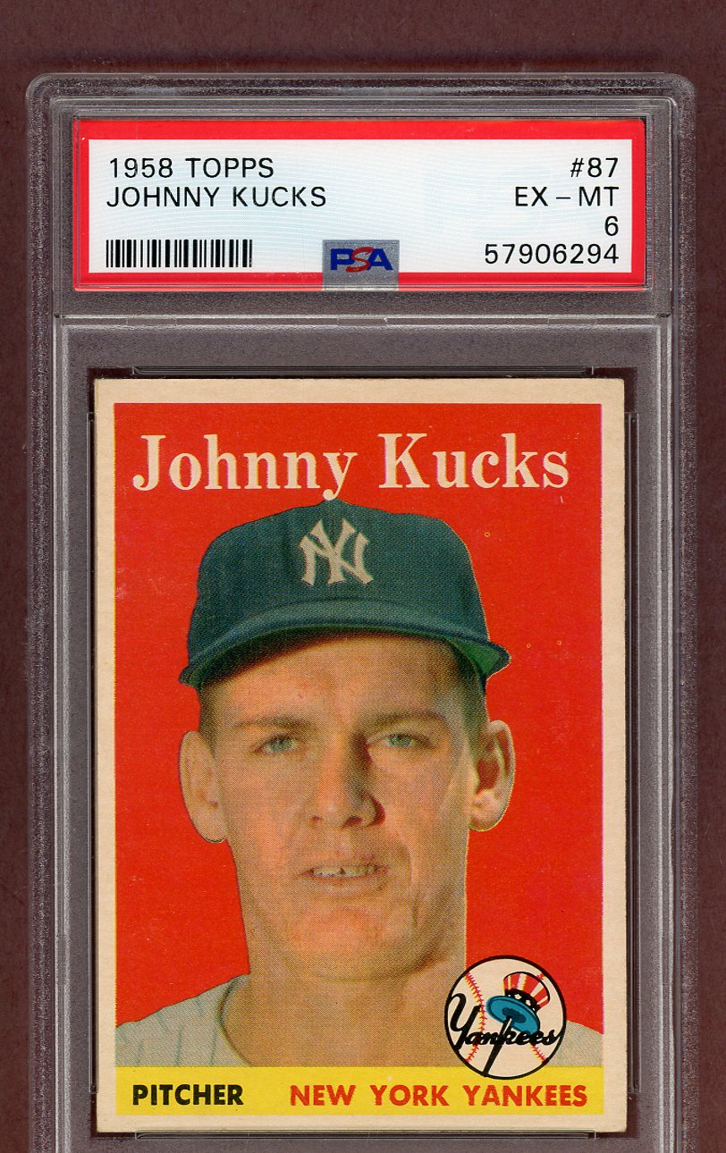 1958 Topps Baseball #087 Johnny Kucks Yankees PSA 6 EX-MT 563752
