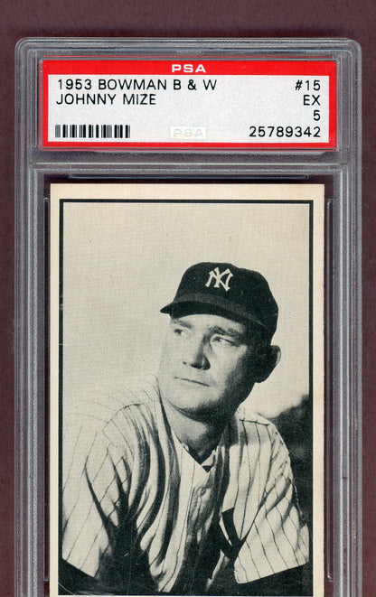 1953 Bowman B&W Baseball #015 Johnny Mize Yankees PSA 5 EX 563756