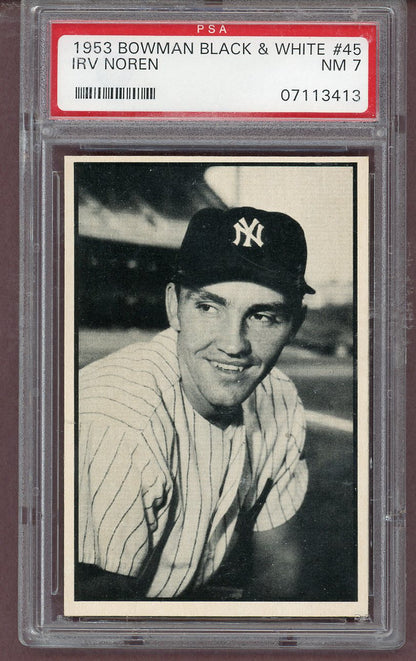 1953 Bowman B&W Baseball #045 Irv Noren Yankees PSA 7 NM 563757