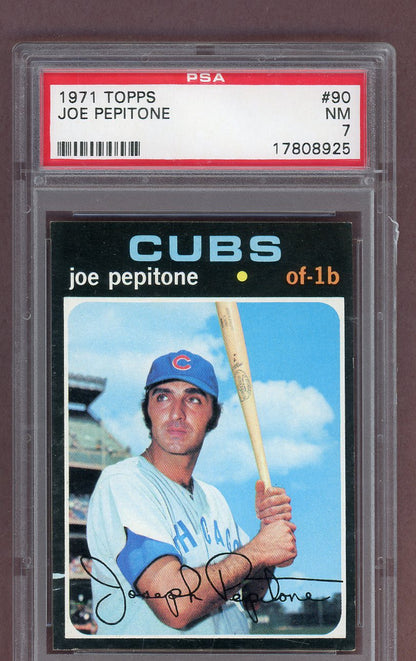 1971 Topps Baseball #090 Joe Pepitone Cubs PSA 7 NM  563764