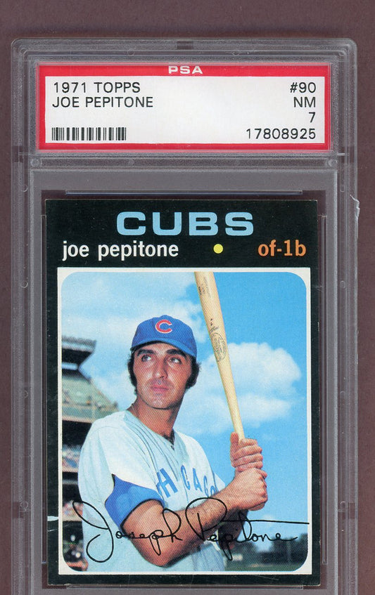 1971 Topps Baseball #090 Joe Pepitone Cubs PSA 7 NM  563764