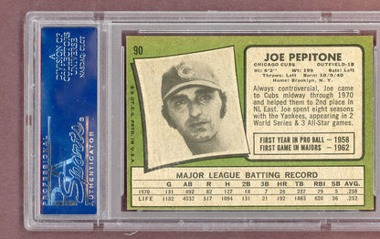 1971 Topps Baseball #090 Joe Pepitone Cubs PSA 7 NM  563764