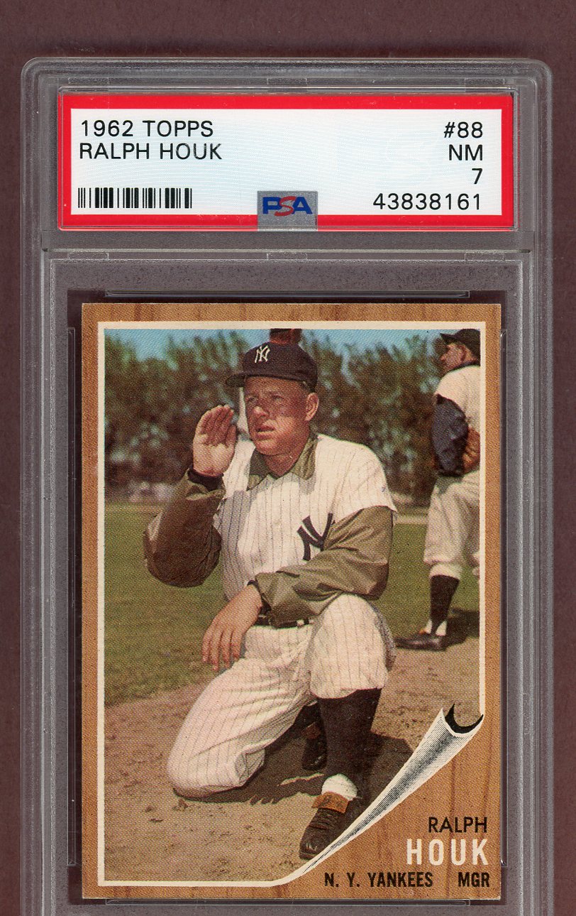 1962 Topps Baseball #088 Ralph Houk Yankees PSA 7 NM 563772