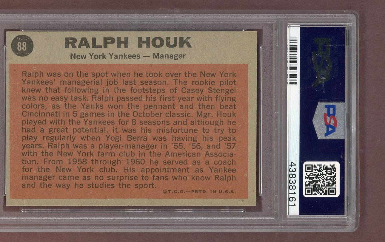 1962 Topps Baseball #088 Ralph Houk Yankees PSA 7 NM 563772