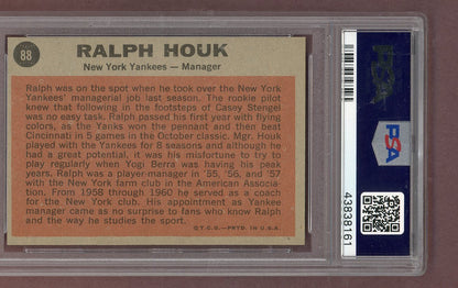 1962 Topps Baseball #088 Ralph Houk Yankees PSA 7 NM 563772