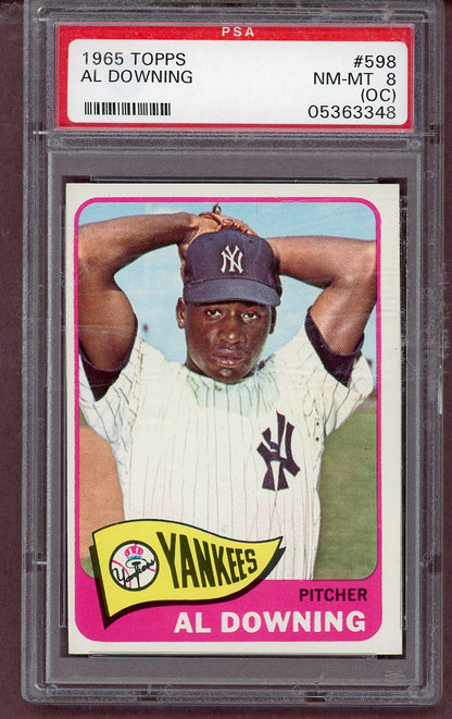 1965 Topps Baseball #598 Al Downing Yankees PSA 8 NM/MT oc 563773