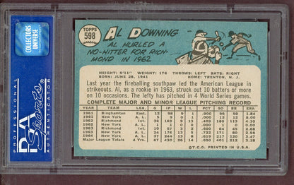 1965 Topps Baseball #598 Al Downing Yankees PSA 8 NM/MT oc 563773