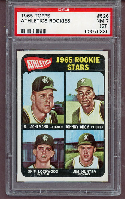 1965 Topps Baseball #526 Catfish Hunter A's PSA 7 NM st 563774