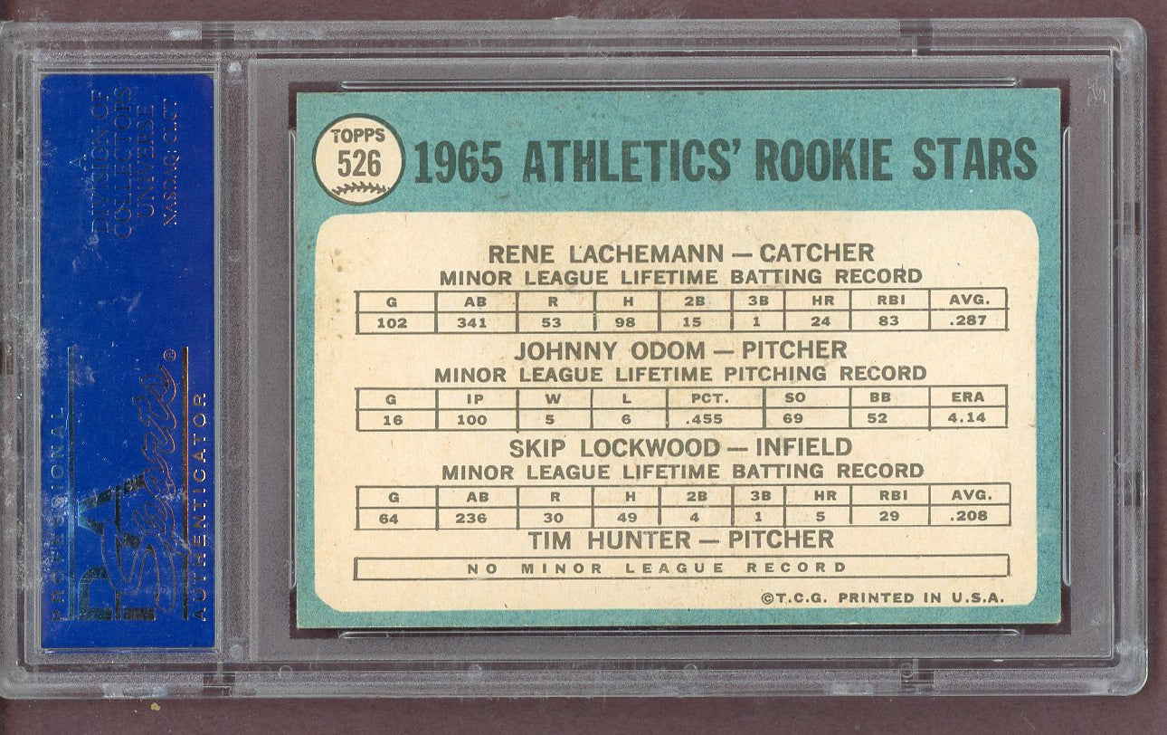 1965 Topps Baseball #526 Catfish Hunter A's PSA 7 NM st 563774