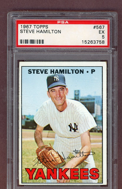 1967 Topps Baseball #567 Steve Hamilton Yankees PSA 5 EX 563775