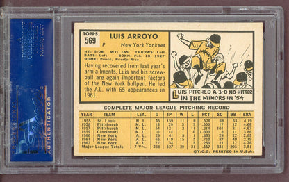 1963 Topps Baseball #569 Luis Arroyo Yankees PSA 6 EX-MT 563778