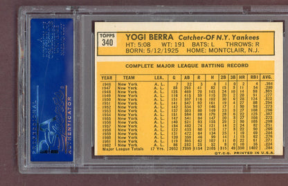 1963 Topps Baseball #340 Yogi Berra Yankees PSA 8 NM/MT oc 563779