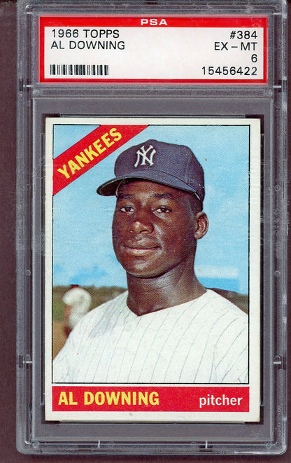1966 Topps Baseball #384 Al Downing Yankees PSA 6 EX-MT 563781