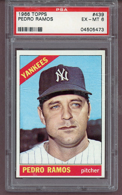 1966 Topps Baseball #439 Pedro Ramos Yankees PSA 6 EX-MT 563782