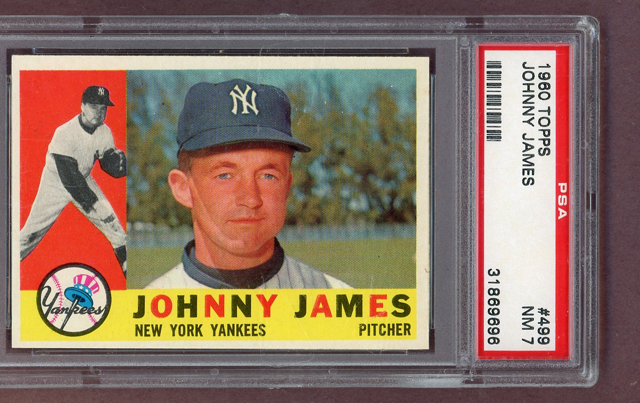 1960 Topps Baseball #499 Johnny James Yankees PSA 7 NM 563784
