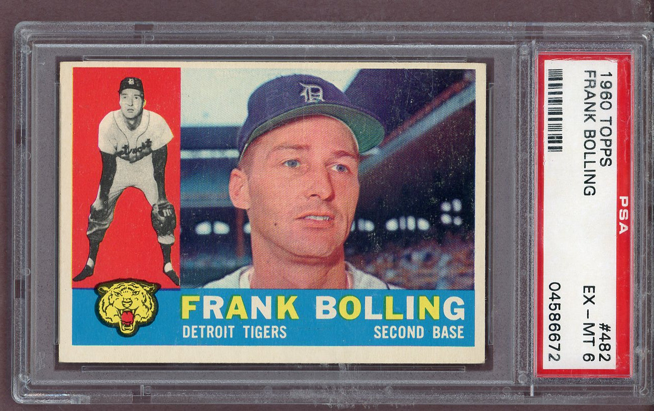 1960 Topps Baseball #482 Frank Bolling Tigers PSA 6 EX-MT 563785