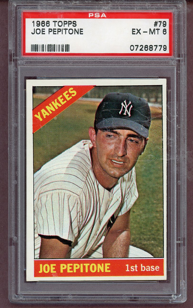 1966 Topps Baseball # 79 Joe Pepitone Yankees PSA 6 EX-MT 563786